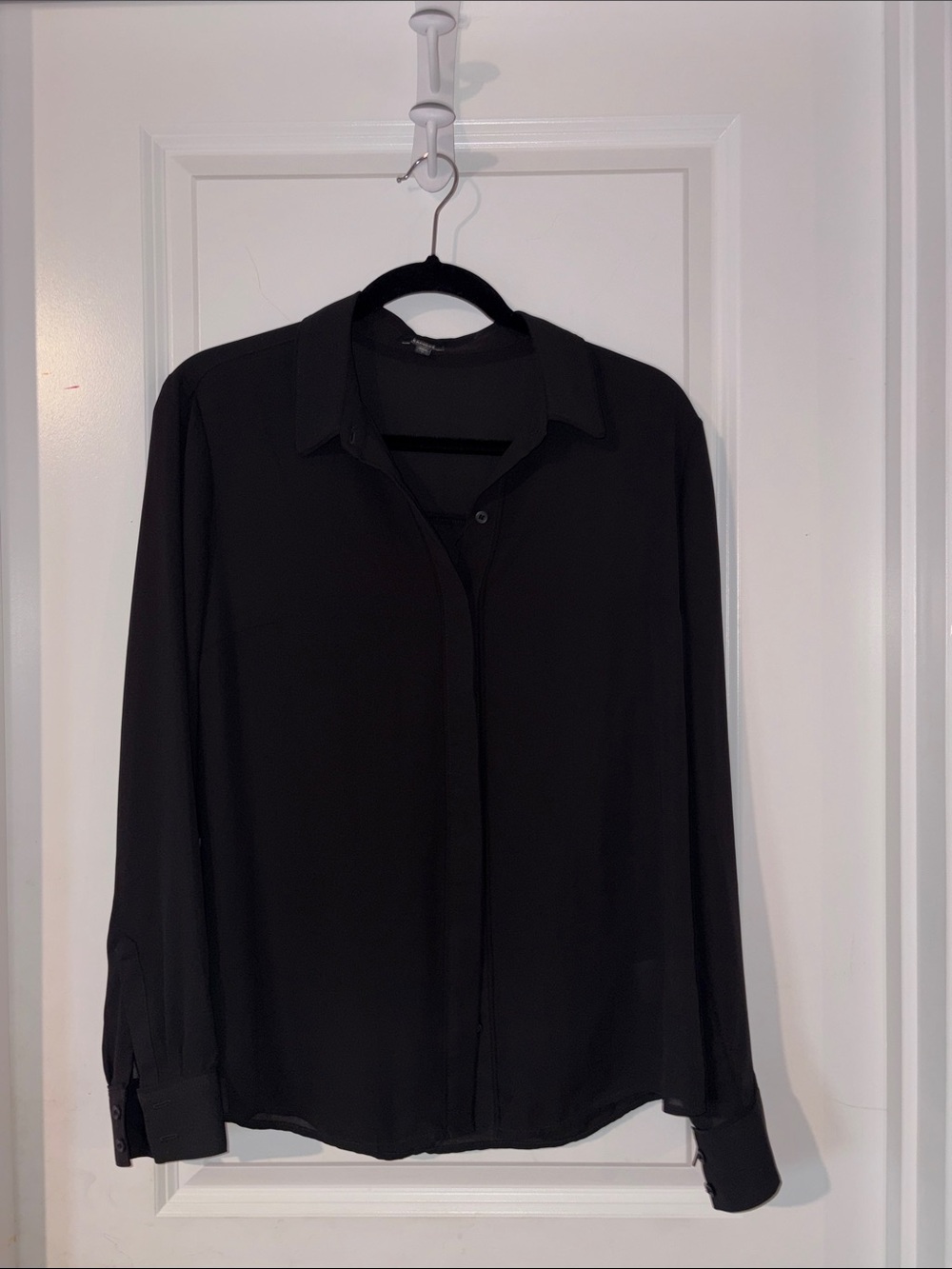 Express Women’s Black Button-Down Dress Shirt